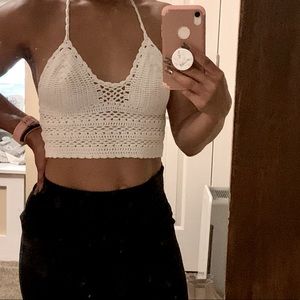 White Crochet Top